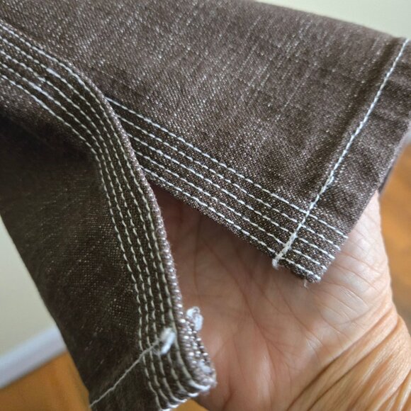 Anne Klein Vintage Brown White Stitching Split Ankle 5 Pocket Jeans Size 10 - Picture 5 of 5